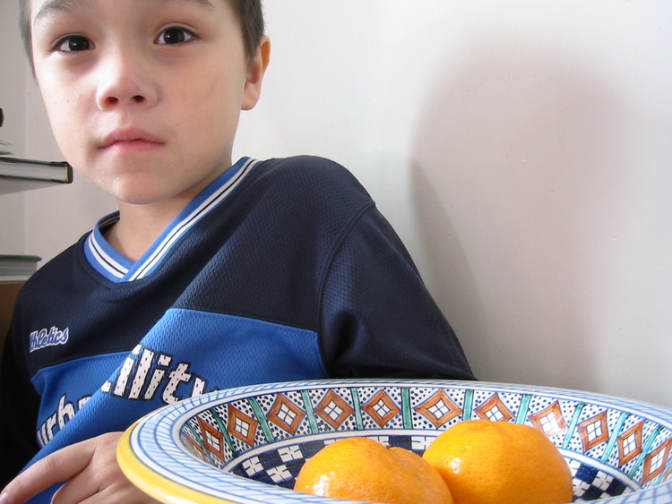 Michael with oranges