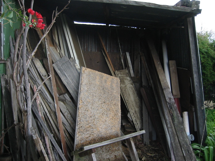 Old pieces of wood, piled up