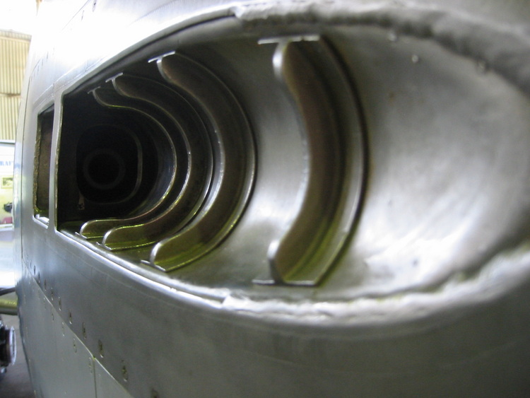 The cannon-barrel of a jet fighter.
