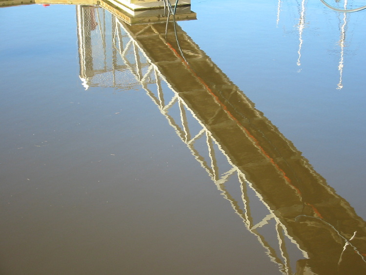 gangway reflection in water