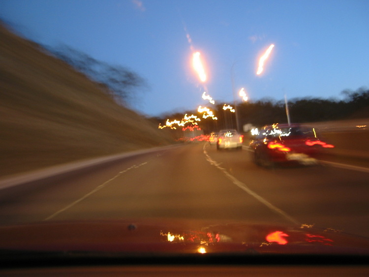 Driving out of a tunnel