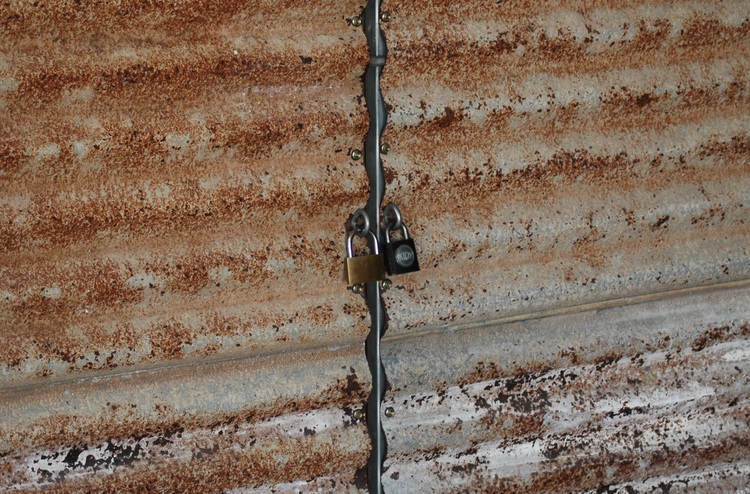 Doors made from old corrugated iron