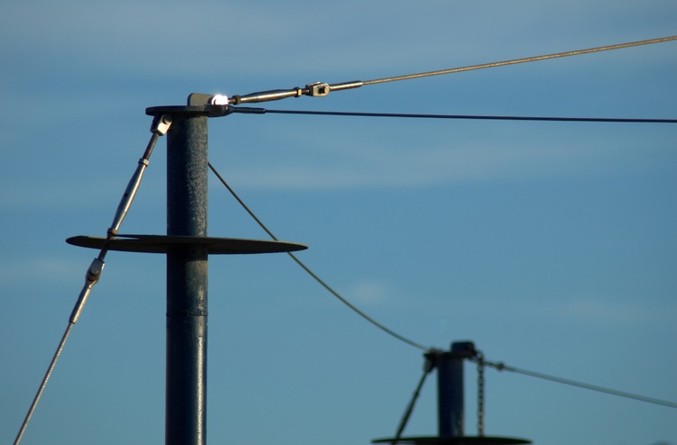 Steel poles and cables