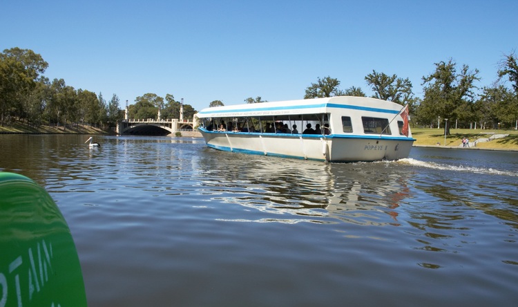 Our paddle-boat gets passed by Pop-Eye