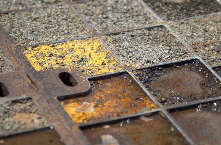 Closeup of a manhole cover