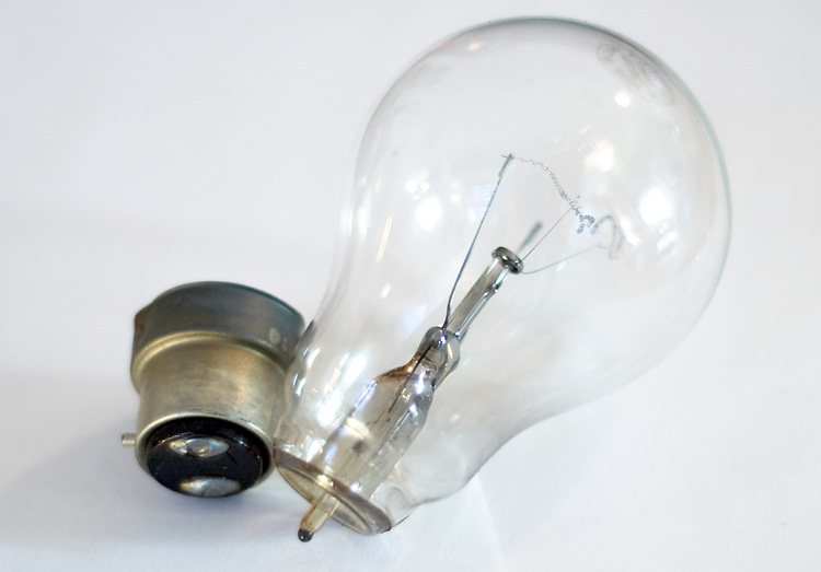 A broken light bulb