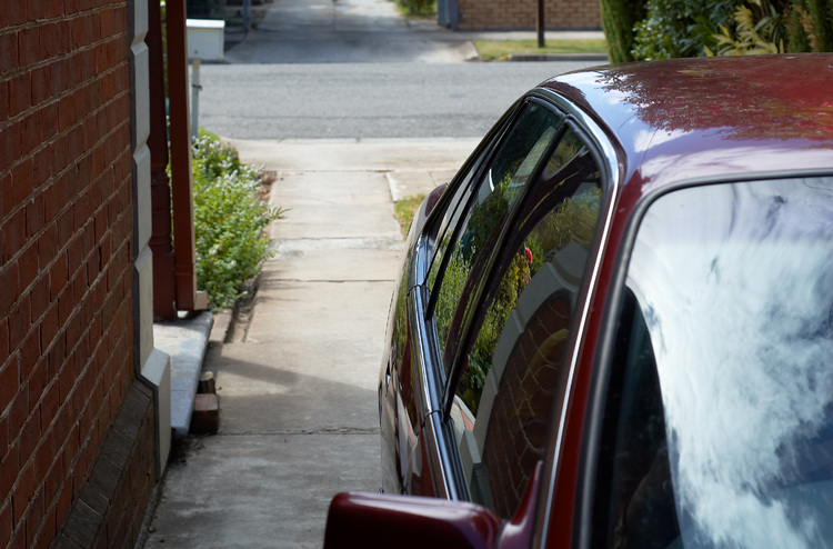 A car in a driveway