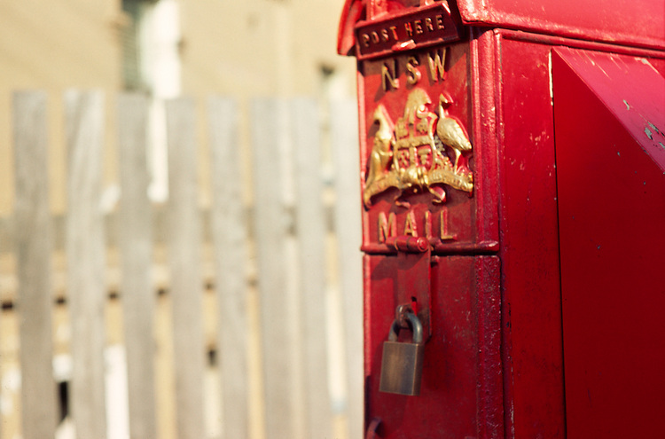 A bright red postbox, Sydney 1976