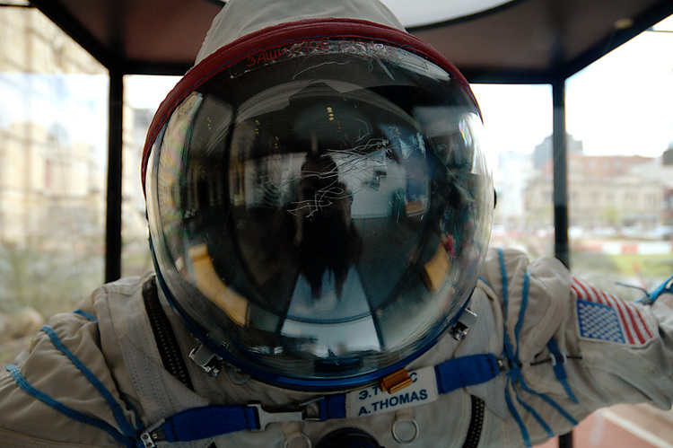 Headshot of a spacesuit