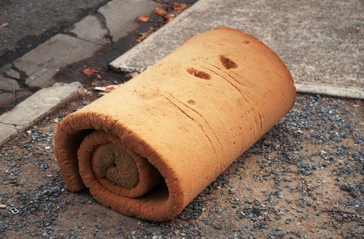 A roll of old foam