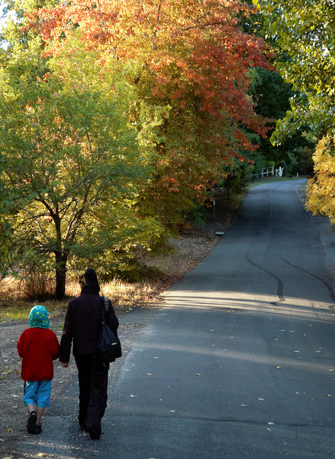 Michael and Theen start an uphill climb