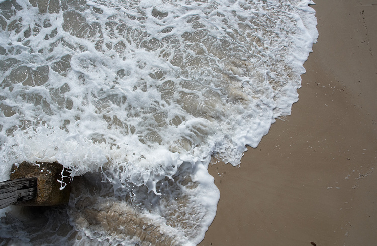 Foamy water seen from above