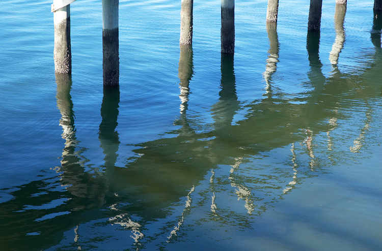 Reflection of a boardwalk in the water