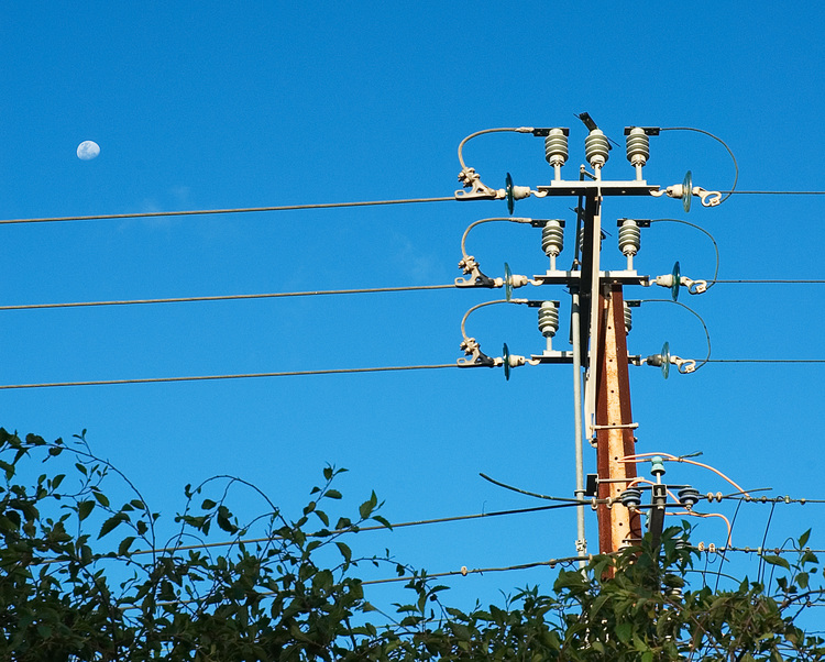 Detail of a switch on a high-voltage power distribution line