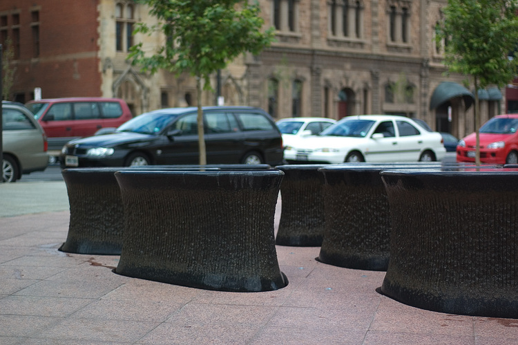 A sculpture outside the South Australian Museum