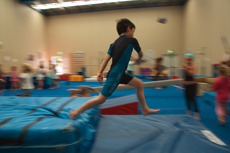 Michael runs past, against a blurred background