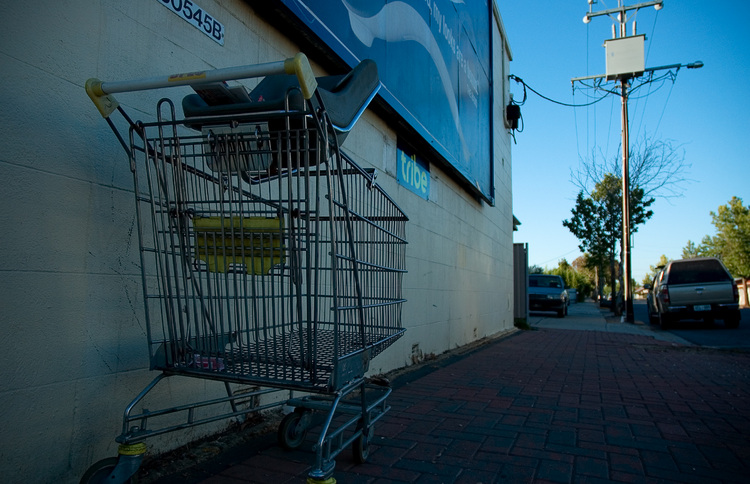 An abandoned shopping cart
