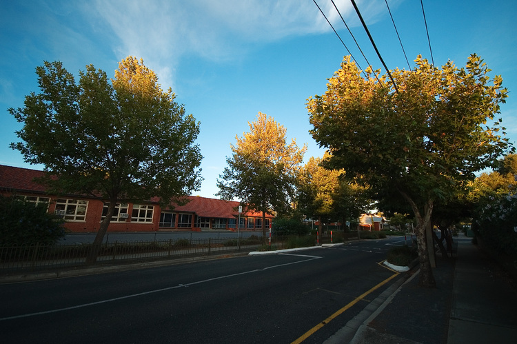 An empty street scene