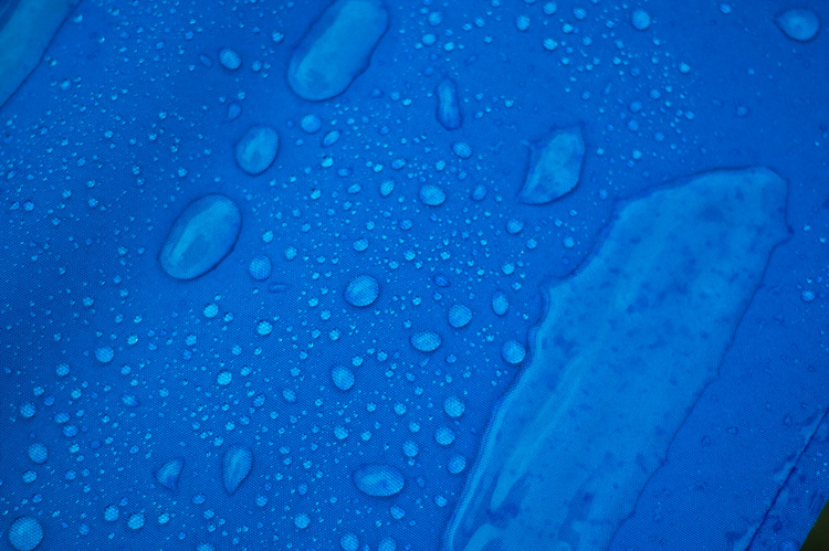 Raindrops on a canvas chair