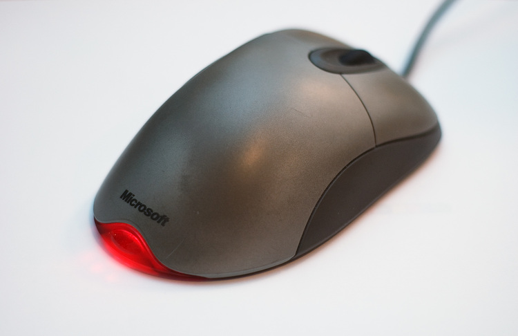 Closeup of a Microsoft Intellimouse Explorer