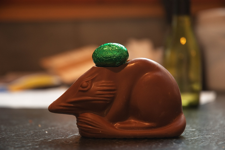 A partly eaten chocolate Easter Bilby