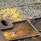 Closeup of a manhole cover