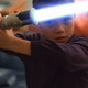 Michael poses with his light sabre (light saber)