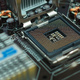 Closeup of a CPU socket