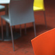 Plastic chairs and tables