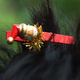 A clothes peg, decorated as Santa, and used as a hair clip