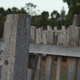 Wooden handrails at a playground