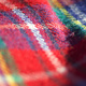 Closeup of a tartan picnic rug