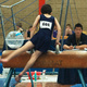 Michael on the pommel horse at a gymnastics competition